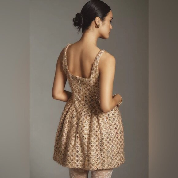 NWT Size 8 Maeve Tweed Fit & Flare Mini Dress - Picture 5 of 16